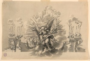Çizim, Bir tören dekorasyonu için tasarım, yaklaşık 1760