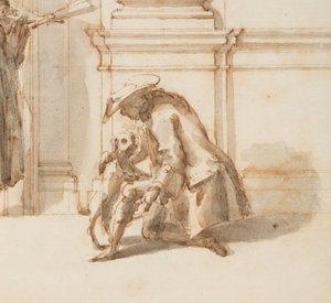 Çizim, Kuzey Portalı için Tasarım, Büyük Galeri, Villa Albani, Roma, İtalya, 1755-56 by Carlo Marchionni
