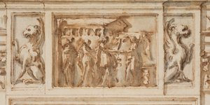 Çizim, Kuzey Portalı için Tasarım, Büyük Galeri, Villa Albani, Roma, İtalya, 1755-56