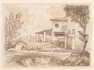 Çizim, Köşklü Manzara, 1750-60 by Carlo Marchionni