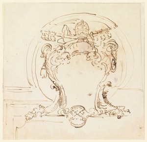 Çizim, Papalık Arması, 1740-58 by Carlo Marchionni