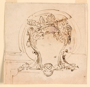 Çizim, Papalık Arması, 1740-58 by Carlo Marchionni