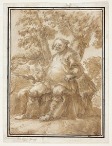 Ağaçların Önünde Oturan Adam by Carlo Marchionni