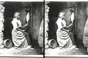 İplikçi Yaşlı Kadın, Capri, 1865 dolayları (s/b fotoğraf)