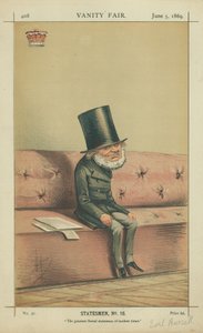 Earl of Russell, Modern zamanların en büyük liberal devlet adamları, 5 Haziran 1869, Vanity Fair karikatürü by Carlo Pellegrini