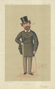 Bay Henry Du Pre Labouchere, Mütevazı güvence, 7 Kasım 1874, Vanity Fair karikatürü by Carlo Pellegrini