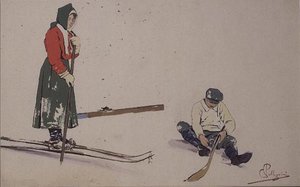 Kayaklarını emniyete almak (renkli taş) by Carlo Pellegrini