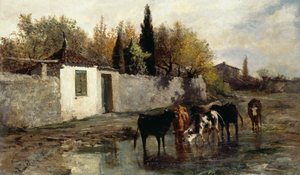 Yalaktaki İnekler, Carlo Pittara (1836-1891)