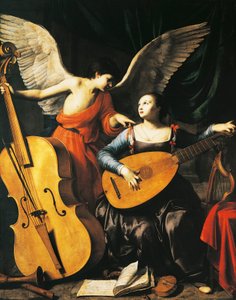 Aziz Cecilia ve Melek, Carlo Saraceni (c.1579-1620), c.1610