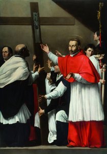 Aziz Charles Borromeo ile Kutsal Çivinin Yüceltilmesi by Carlo Saraceni