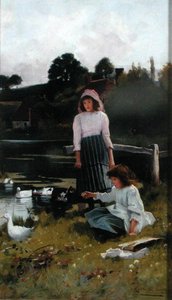 Ördeklerin Beslenmesi (panelde yağ) by Carlton Alfred Smith