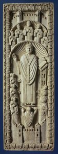 Korosu arasında bir Başpiskopos, MS 875 dolayları (fildişi panel) by Carolingian School