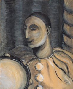 Tefli Palyaço, 1995 (kağıt üzerine akrilik) by Carolyn Hubbard Ford