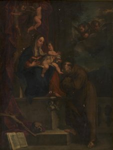Meryem, İsa ve Aziz Francis by Carracci