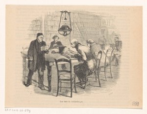 Bir kütüphanenin okuma odası Les rats de bibliothèque (nesne üzerindeki başlık) by Carter