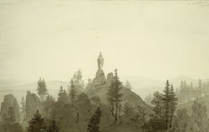 Dağlardaki Madonna Heykeli by Caspar David Friedrich