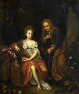 Vertumnus ve Pomona by Caspar (follower of) Netscher