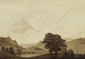 Sonbahar - Akşam - Mevsimlerden, günün saatlerinden ve insan döngüsünün yaşlarından olgunluk, 1803 by Caspar David Friedrich