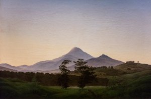Bohemya manzarası, 1808 civarı (Tuval üzerine yağlıboya) by Caspar David Friedrich