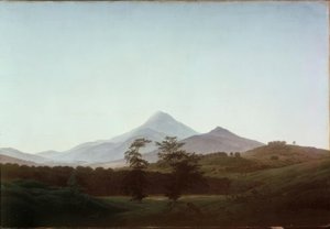 Büyük ve küçük Milleschaue ile bohem manzara by Caspar David Friedrich