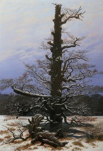 Karda meşe ağacı. 1829 by Caspar David Friedrich