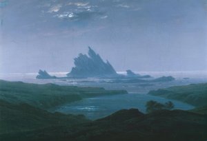 Deniz sahilinde kaya resifi by Caspar David Friedrich
