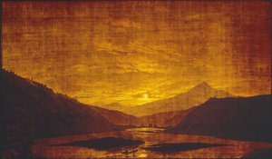 Gece nehir manzarası by Caspar David Friedrich