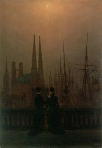 Harbour at Night (Kızkardeşler), c.1818-20 by Caspar David Friedrich