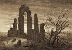 Kış, Gece, yaşlılık ve ölüm (günlerin saatleri ve insanın yaşları döngüsünden alıntı) - Caspar David Friedrich (1774-1840), kağıt üzerinde sepya (19.2x27.5 cm) by Caspar David Friedrich