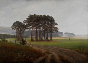 """Moments de la journee : le midi"" (Günün saatleri: Öğle vakti) Peinture de Caspar David Friedrich (1774-1840) 1821-1822 - Tuval üzerine yağlıboya Dim 22x30 cm Niedersaechsisches Landesmuseum, Hannover by Caspar David Friedrich