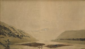 Sabah Nehirli Dağlık Manzara, 183035 (şeffaf kağıt üzerinde wc ve tempera) (265365