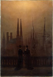 gece limanı by Caspar David Friedrich