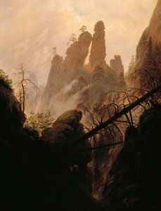 Caspar David Friedrich (1774-1840) tarafından Rocky Ravine. by Caspar David Friedrich