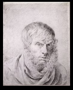 Otoportre, c.1810 (kağıt üzerinde siyah tebeşir) by Caspar David Friedrich