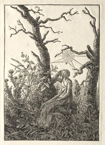 Çıplak Ağaçlar Arasında Örümcek Ağı Olan Kadın, 1803. by Caspar David Friedrich