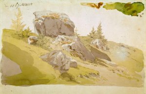 Dev Dağlarda kayalarla dolu çayır by Caspar David Friedrich