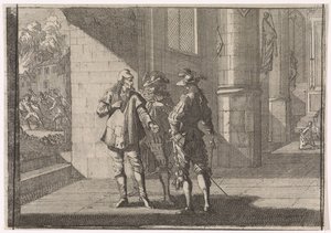 Masaniello, Bir Kilisede İki Soylu ile Konuşuyor, 1647 by Caspar Luyken (attributed to)