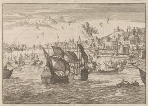 Cenova, Fransız Donanması Tarafından Bombalandı, 1684 by Caspar Luyken