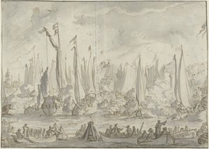 Büyük Muscovy Elçiliği'nin ziyareti onuruna ayna savaşı by Caspar Luyken