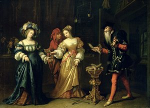 Maskeli Bir Joker, 1668 by Caspar Netscher