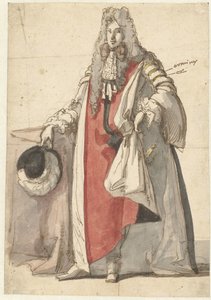 Devlet elbiseli William III portresi by Caspar Netscher