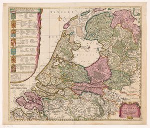 Yedi Birleşik Hollanda Cumhuriyeti Haritası Land caerte van 