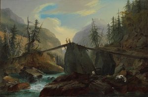 Gsteig yakınlarındaki Lütschine üzerindeki ahşap yaya köprüsü, 1774.