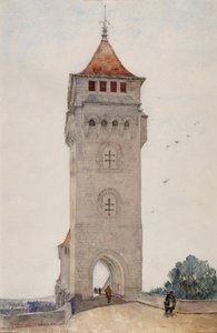 Pont Valentre, Cahors, 1926. by Cass Gilbert