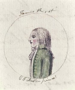 James I, c.1790 (kağıt üzerinde kalem & mürekkep ve wc)