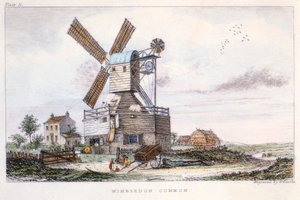 Posta değirmeni, Wimbledon Common, Londra yakınlarında, c1840 by Castle