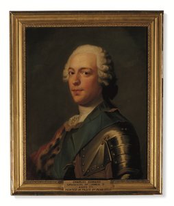 Prens Charles Edward Stuart, zırhlı, Jartiyer Nişanı'nın mavi kuşaklı (tuval üzerine yağlı boya) by Catherine (attr. to) Read