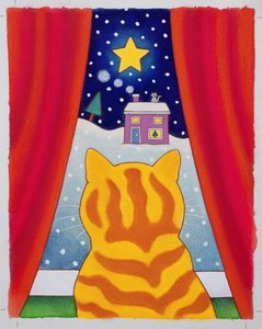 Penceredeki Kedi (kağıt üzerinde wc) by Cathy Baxter