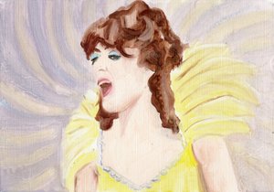 Myrtle (Mardi Gras Kostümü), 2024 (kağıt üzerine yağlıboya)