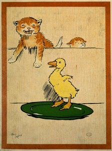 Kediler ve ördek. Cecil Aldin